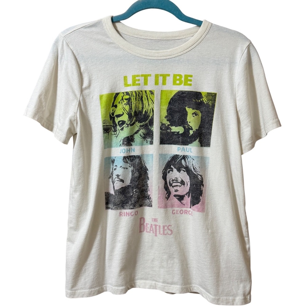 Beatles Cream Let It Be Graphic Tee Short Sleeve Band Shirt Womens Medium‎